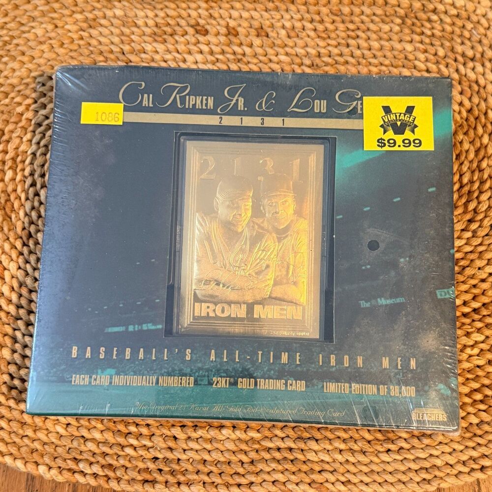 1995 Cal Ripken Jr Lou Gehrig 2131 Iron Men 23KT Gold Card Factory Sealed